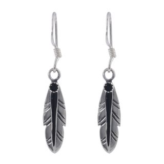 Journee Collection Sterling Silver Feather Dangle Earrings  
