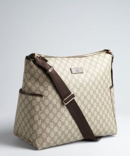 Gucci Beige Gg Coated Canvas Large Travel Baby Bag (325665801)