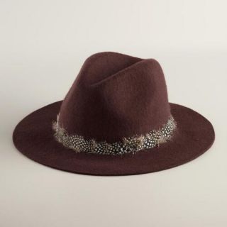Olive with Feather Band Fedora Hat