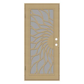 TITAN Sunfire Powder Coat Desert Sand Aluminum Surface Mount Single Security Door (Common 36 in x 80 in; Actual 38.5 in x 81.563 in)