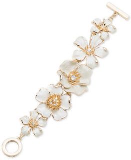 Anne Klein Gold Tone Five Flower Link Bracelet   Jewelry & Watches