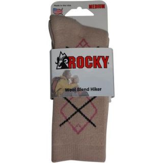 Rocky Women's Crew Socks, Khaki/Pink