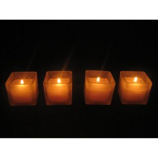 Light In the Dark Votive Candles with Square Holders (Set of 24)