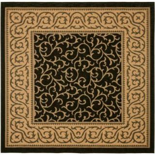 Safavieh Courtyard Black/Natural 6 ft. 7 in. x 6 ft. 7 in. Square Indoor/Outdoor Area Rug CY6014 46 7SQ