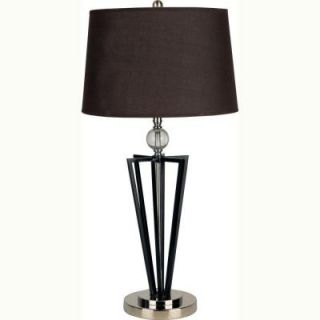 ORE International 28 in. Crystal Ball Black Table Lamp 31127