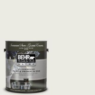 BEHR Premium Plus Ultra 1 gal. #GR W8 Arcade White Semi Gloss Enamel Interior Paint 375001