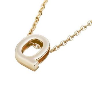Zodaca Initial "Q" Alphabet Letter Pendant Charm with Necklace Chain 7" Gold Plated