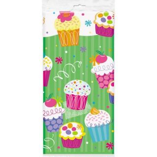 Plastic Cupcake Party Table Cover, 84" x 54"