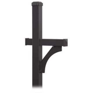 Salsbury Industries Deluxe 1 Sided In Ground Mounted Mailbox Post for Roadside Mailbox in Black 4370BLK
