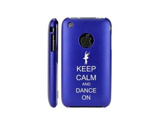 Apple iPhone 3G 3GS Blue E1152 Aluminum Metal Back Case Keep Calm and Dance On