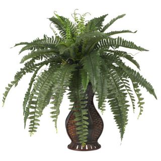 Nearly Natural Boston Fern Silk Floor Plant with Urn