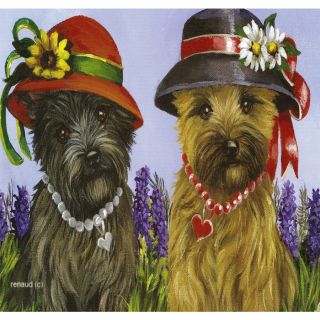 Precious Pet Paintings Cairn Terrier Spring Flag