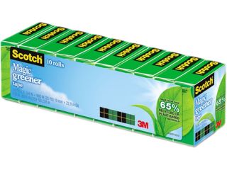 Scotch 81210P Magic Greener Tape, 3/4" x 900", 1" Core, 10 Rolls/Pack
