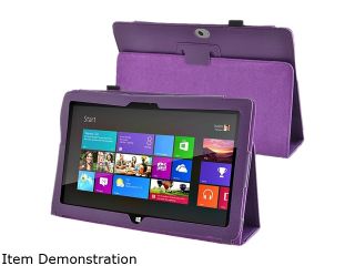 Insten 1901802 Folio Stand Leather Case for Microsoft Surface RT / Surface 2, Purple   Laptop Cases & Bags