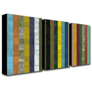 Trademark Fine Art Wooden Abstract VII by Michelle Calkins 3 Panel Wall Art Set MC0144 set