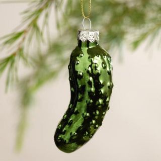 Glass Pickle Ornaments,   Set of 2