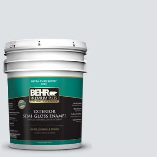 BEHR Premium Plus 5 gal. #W F 520 Ash White Semi Gloss Enamel Exterior Paint 505005