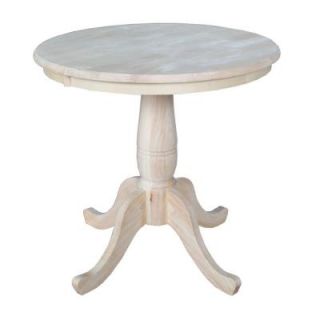 International Concepts 30 in. Round Unfinished Wood Pedestal Dining Table K 30RT
