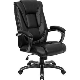 Flash Furniture High Back LeatherSoft Executive Office Chair, Fixed Arm, Black