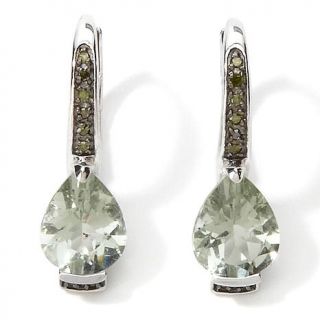 Victoria Wieck 2.38ct Prasiolite and Green Diamond Sterling Silver Earrings
