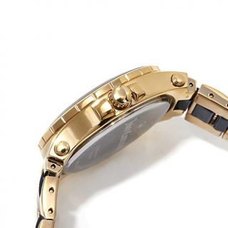 Juicy Couture Goldtone and Navy Round Case 3 Subdial Striped Bracelet Watch   8085447