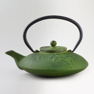Green Bamboo Cast Iron Teapot