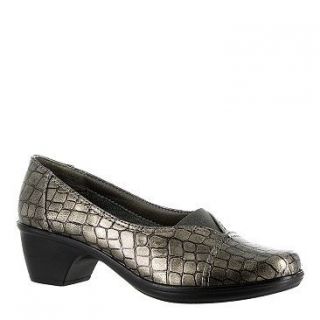 Easy Street Chive Slip On  Women's   Pewter Patent Croco