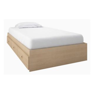 Nexera Alegria Natural Maple Twin Platform Bed with Storage