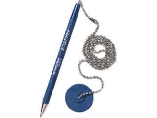 MMF Industries 28908 Secure A Pen Ballpoint Counter Pen with Base, Blue Ink, Medium