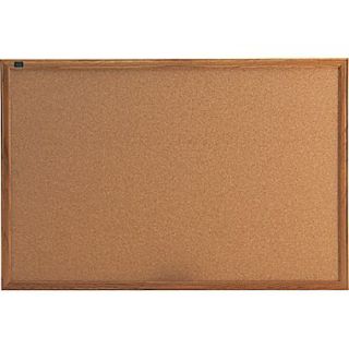 Quartet 3 x 2 Cork Bulletin Board with Oak Finish Frame