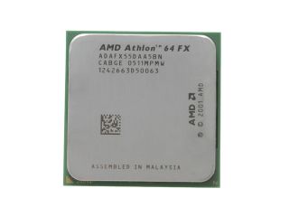 AMD Athlon 64 FX 55 San Diego Single Core 2.6 GHz Socket 939 104W ADAFX55DAA5BN Processor   Processors   Desktops
