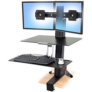ERGOTRON Up To 25 lbs. 22 LCD Monitor Dual Display WorkFit S Sit Stand Workstation