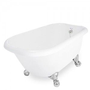 American Bath Factory T040A CH L 54" Jester Bathtub   Champagne Massage   White