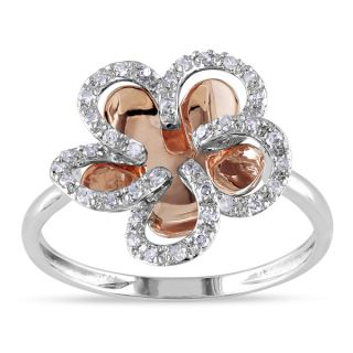Miadora 10k Rose and White Gold 1/5ct TDW Diamond Fashion Ring (H I