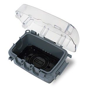 Intermatic WP5110C Electrical Box, 3.625" Single Gang Plastic While In Use Weatherproof Vertical/Horizontal Cover   Clear