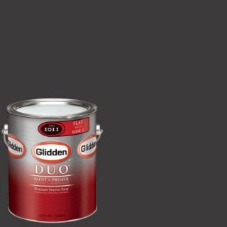 Glidden DUO 1 gal. #GLN62 Onyx Black Flat Interior Paint with Primer GLN62 01F