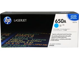 HP 650A Cyan LaserJet Toner Cartridge (CE271A)