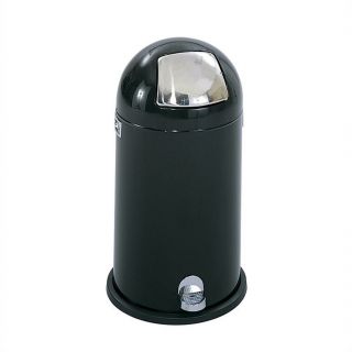 Safco Black 12 Gallon Step On Dome Receptacle   9721BL