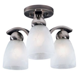 Transitional Brushed Nickel 3 light Semi flush Fixture  