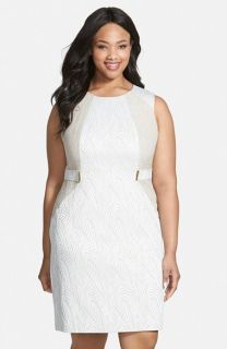 Calvin Klein Sleeveless Brocade Sheath Dress (Plus Size)