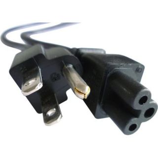 Professional Cable Clover Style Notebook Power Cord, 6', Black