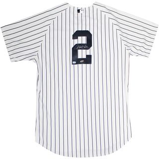 Jeter Authentic Yankees Pinstripe Jersey (Signed on Back) (MLB Auth
