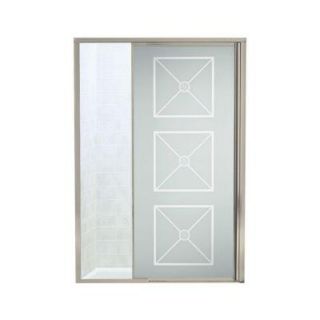 STERLING Vista II 48 in. x 65 1/2 in. Framed Pivot Shower Door in Nickel with Brownstone Glass Pattern 1505D 48N G64