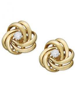 Wrapped in Love™ Diamond Earrings, 14k Gold Diamond Knot Earrings (1