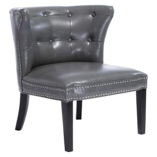 Bridget Leather Accent Chair   Grey Leather   Christopher Knight Home