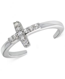 Giani Bernini Cubic Zirconia Cross Toe Ring in Sterling Silver   Rings