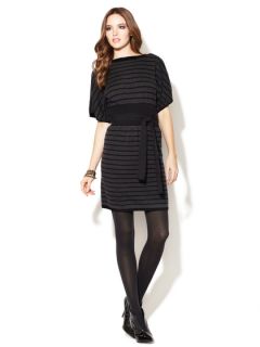Striped Wool Belted Dress by Laundry by Shelli Segal