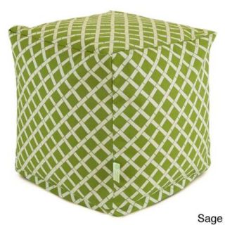 Indoor/Outdoor Bamboo Small Cube Ottoman Sage Bamboo Small Cube