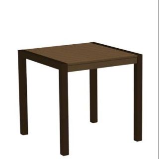 30" Recycled Earth Friendly Outdoor Bistro Table   Teak with Bronze Frame