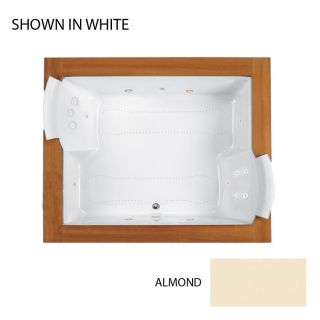 Jacuzzi Fuzion 71.75 in L x 59.75 in W x 24 in H 2 Person Almond Acrylic Rectangular Whirlpool Tub and Air Bath